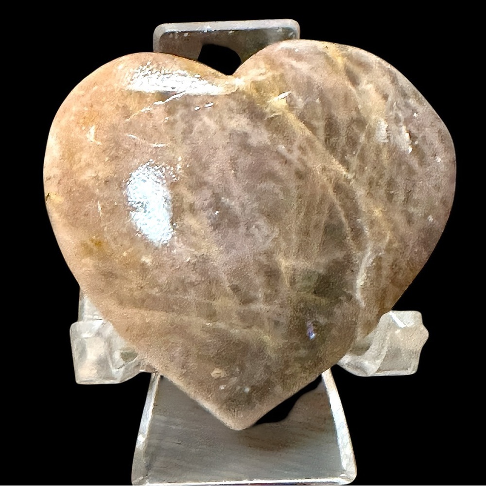 Black Moonstone Heart-Shaped Stone Decor Gift Large